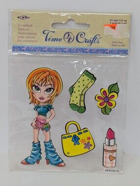 Scrapbook Stickers Girl Makeup Vintage Y2K